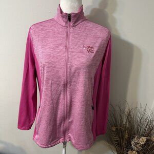 Bermuda Sands Storm Dri Women Full Zip Torrey Pines Golf Jacket Pink Mock Neck L